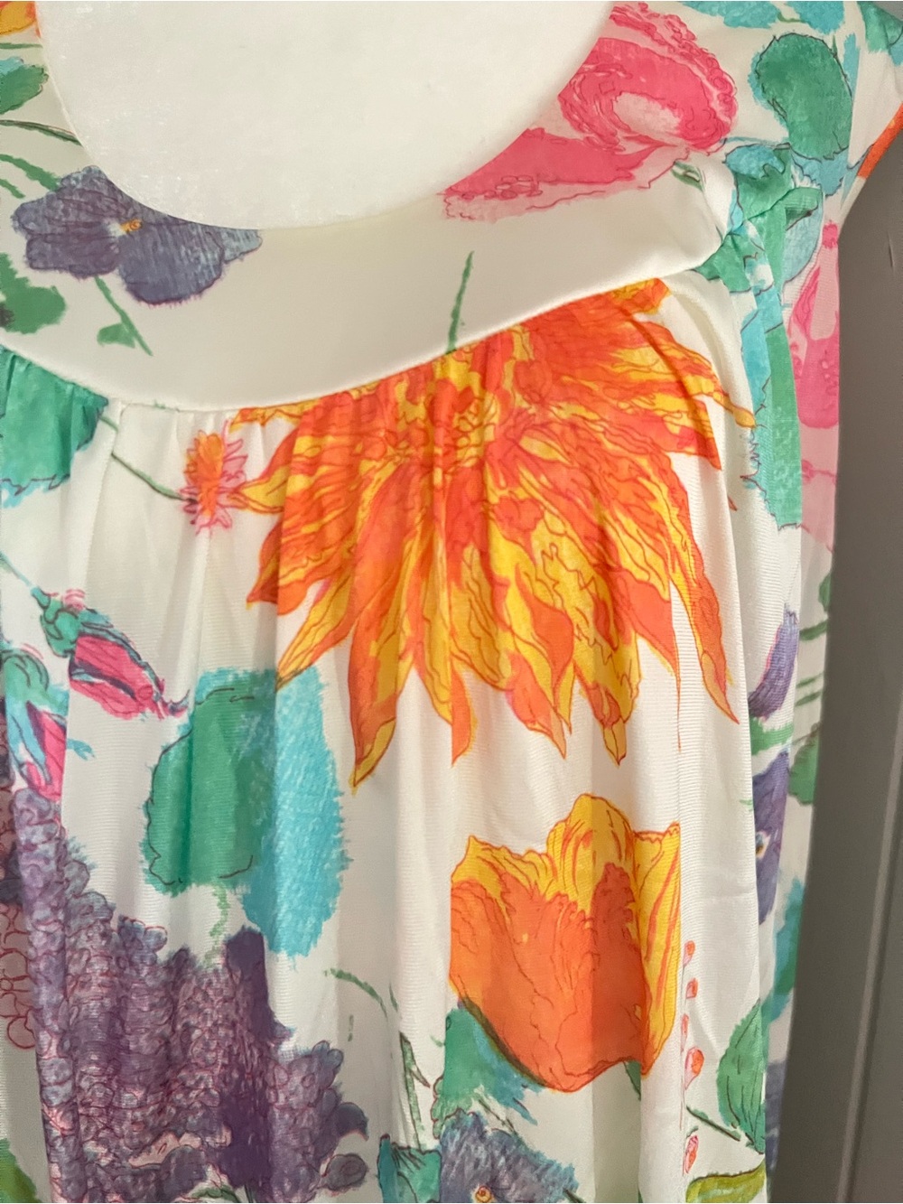 Vintage Floral Maxi Nightgown  Sleeveless Cottagecore Garden Print Lounge Dress - Picture 14 of 14